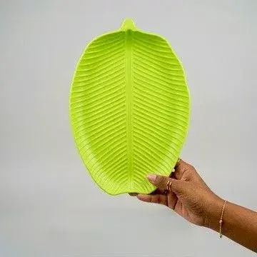 প্লাস্টিক কলা পাতা সার্ভিং প্লেট বড় সাইজ / Premium Plastic Banana Leaf Serving Plate Big Size