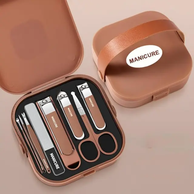 8 in 1 Manicure Kit Set. 8 in 1 Nail Clipper Set, ৮ পিসের নখ কাটার এবং মেকআপ বক্স সেট