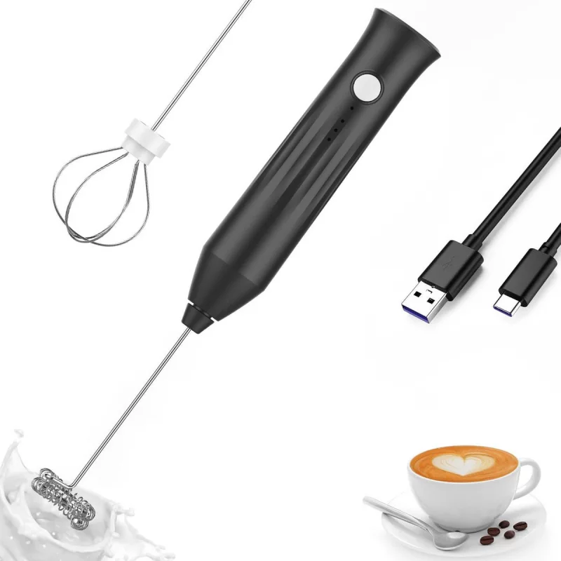 Rechargeable Drink Frother, Portable Hand Blender For Lassi, Milk, Coffee, Egg Beater Mixer - Coffee Mixer. রিচার্জেবল ড্রিংক ফ্রদার, লস্যি, দুধ, কফি, ডিম বিটার মিক্সারের জন্য পোর্টেবল হ্যান্ড ব্লেন্ডার - কফি মিক্সার 3