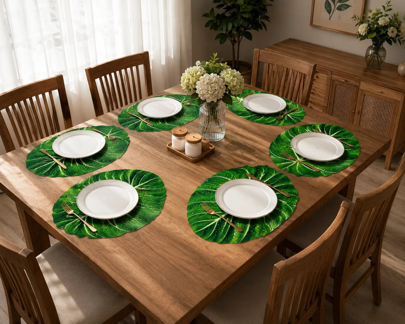 কচু পাতা দস্তরখানা | Dining Table Mat 6 Pcs 2