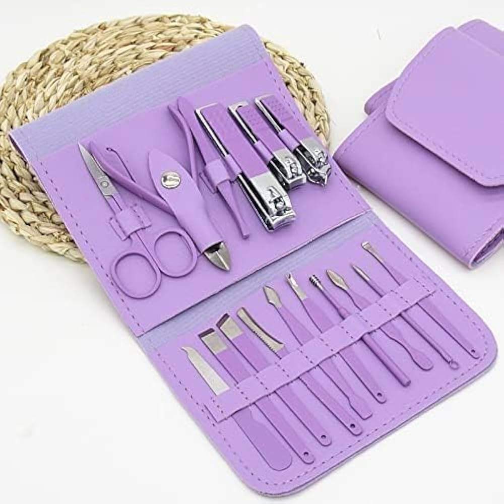 16 Pcs Manicure Set Professional Nail Clippers Pedicure Kit ১৬ পিস প্রফেশনাল ম্যানিকিউর ও পেডিকিউর কিট 1