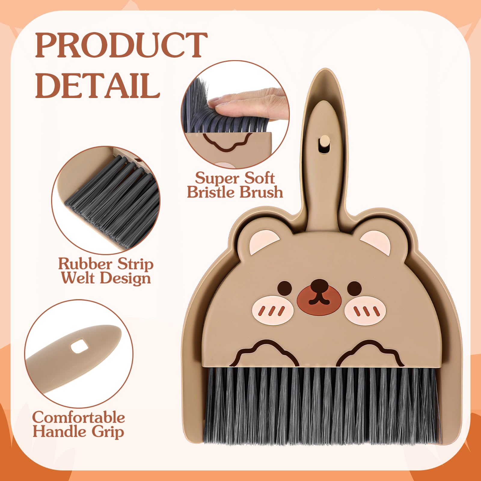 Mini Dustpan and Brush Set, Mini Broom Cleaning Brush with Dustpan, Dust Clean Brush 6