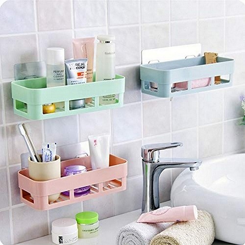 Kitchen Bathroom Storage Rack -1pcs, Wall Hanging Bathroom Shelves Storage Shelf Rack 8