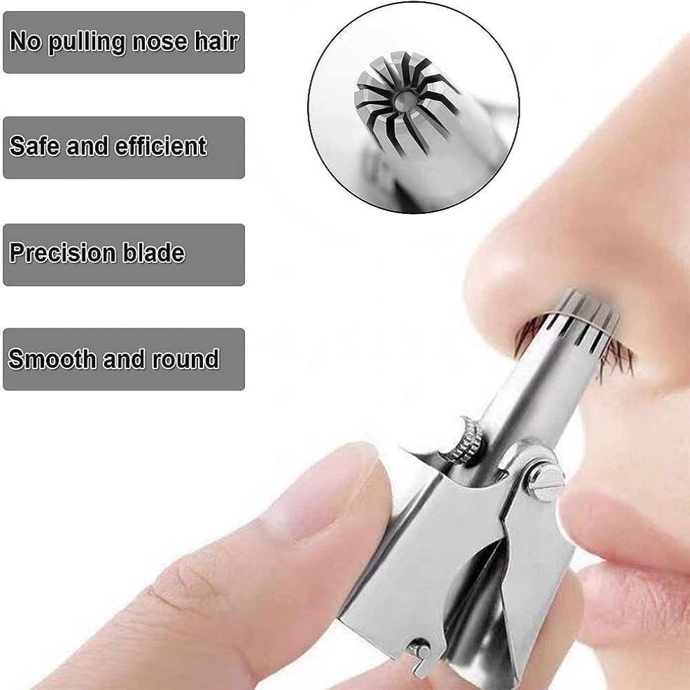 Nose Ear Hair Trimmer Manual Stainless Steel, Shaving And Unwanted Hair Removal Tool-নাক কানের চুল ট্রিমার ম্যানুয়াল স্টেইনলেস স্টিল, শেভিং এবং অবাঞ্ছিত চুল অপসারণ সরঞ্জাম 2