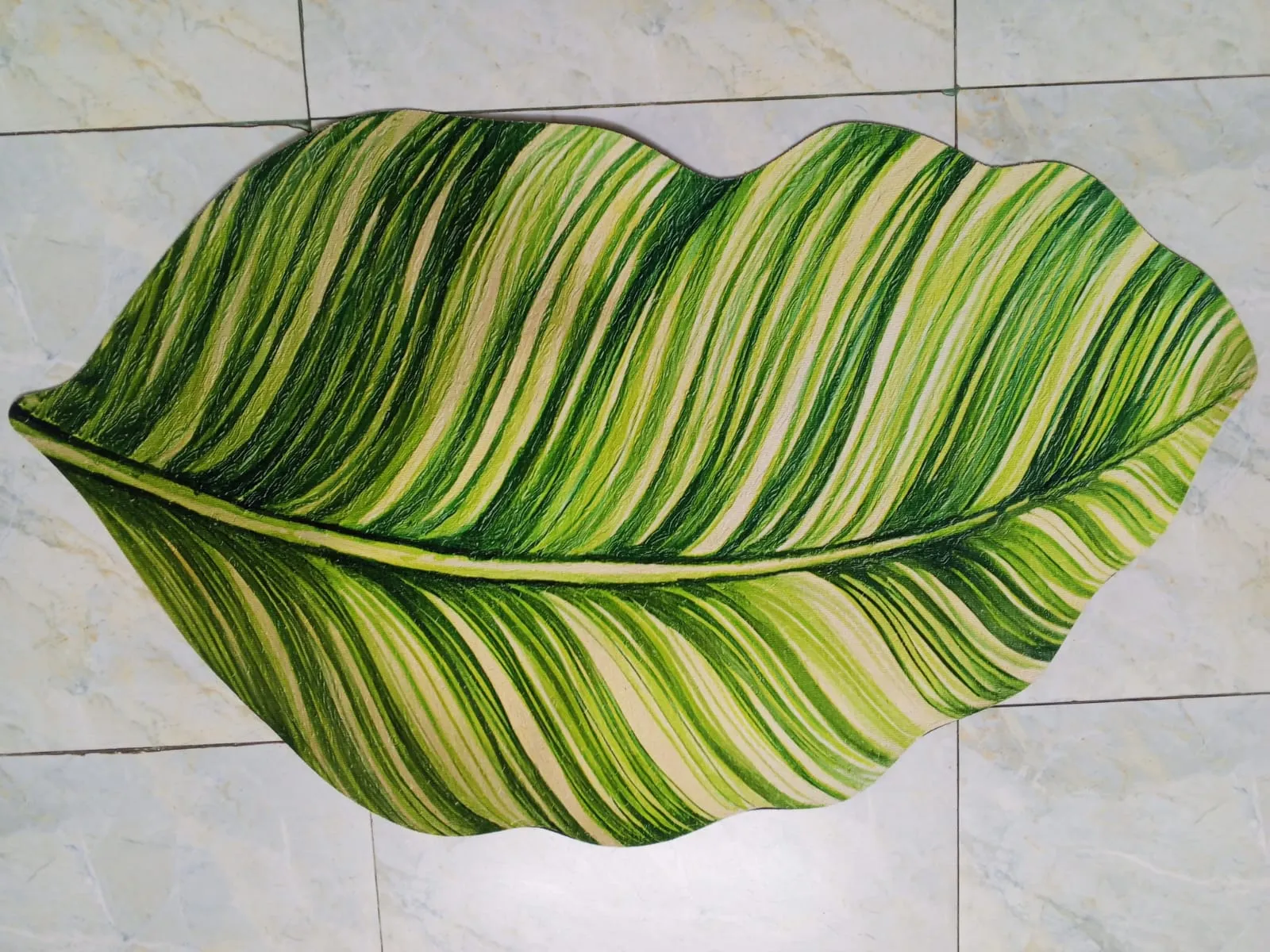 3D Banana Leaf Shape Floor Mat, Non-Slip Soft Absorbent Bathroom, Bedroom & Entrance Rug,কলা পাতার আকৃতির নন-স্লিপ ফ্লোর ম্যাট , বাথরুম, বেডরুম, দরজার সামনে ও লিভিং রুমের জন্য সফট অ্যাবজরবেন্ট লিফ ম্যাট / 3
