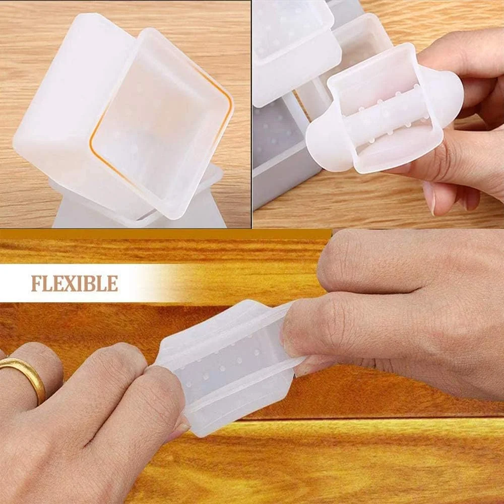 Silicone Chair Leg Square Caps 4Pcs/set 4