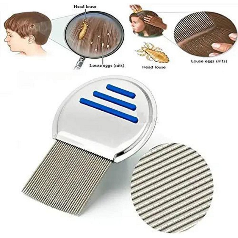 স্টেইনলেস স্টিলের উকুন অপসারণের চিরুনি, Stainless Steel Lice Removal Comb 4