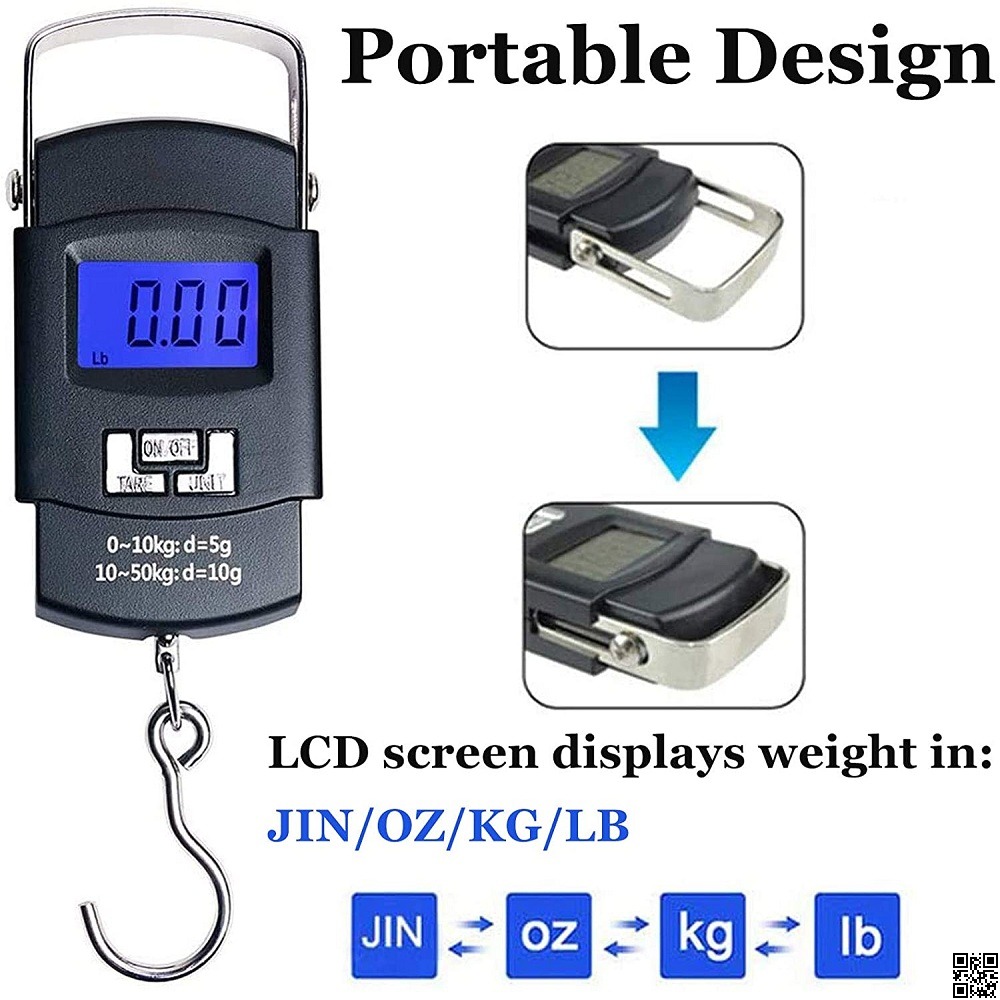 Hanging Weight Scale 50kg, Digital Portable Hanging Electronic Hook Scale 50 kg 8