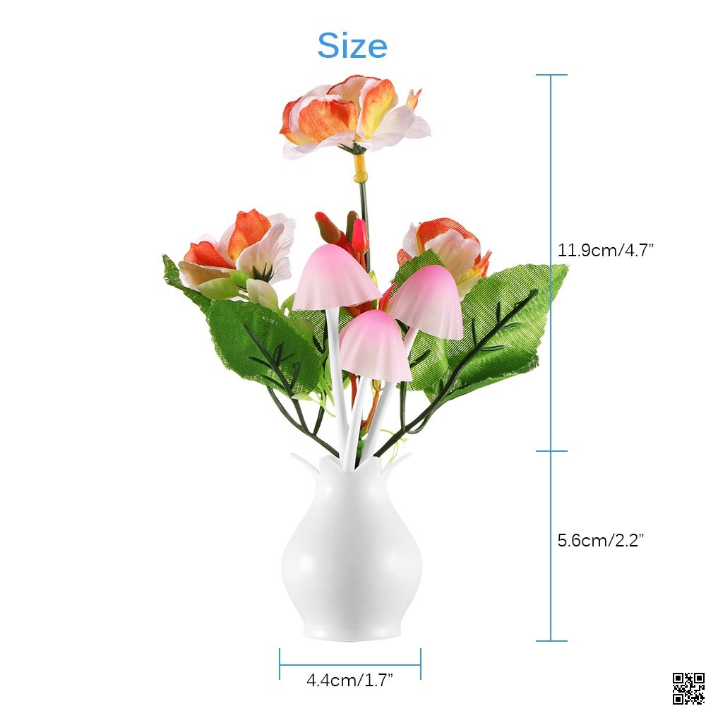 Romantic LED Mushroom Night Light, Day Night Sensor LED Mushroom Light 7
