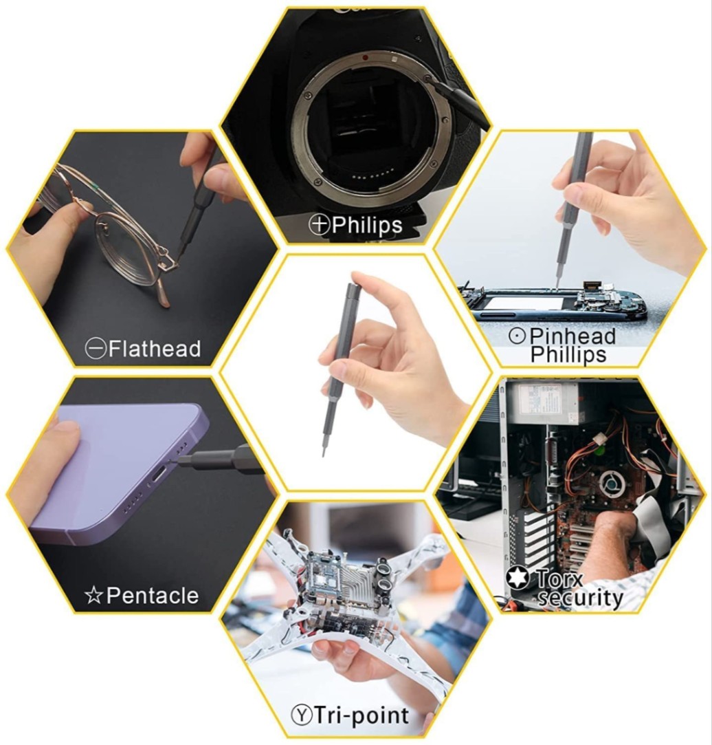24 in 1 Precision Screwdriver Set with Magnetic Driver, Jiffix Pocket Manual Screwdriver Tool Kit with Sliding Closure, Mini Professional Repair Tools for Electronics/Watch/Camera/Laptop/Glasses 4