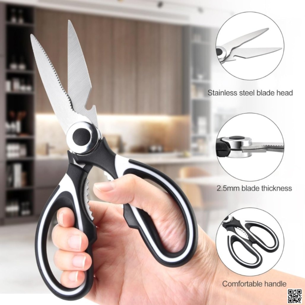 Kitchen Scissor (Black) Heavy Duty Stainless Steel Kitchen Scissors 4