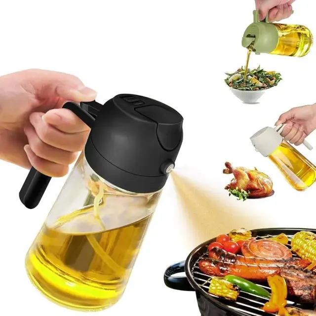 2-in-1 Oil Sprayer & Oil Dispenser Bottle (500ml) প্রিমিয়াম ২-ইন-১ তেল স্প্রেয়ার ও তেল ডিসপেন্সার বোতল (৫০০ml) | স্প্রে ও ঢালুন একই বোতলে 9
