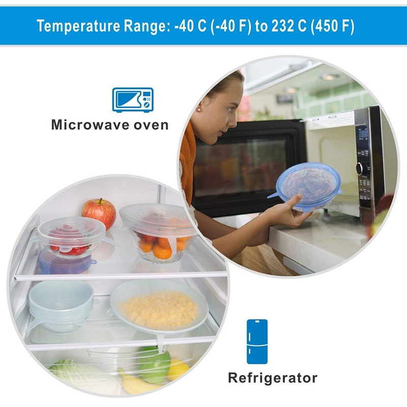 6pcs Silicon Food Cover Set 5