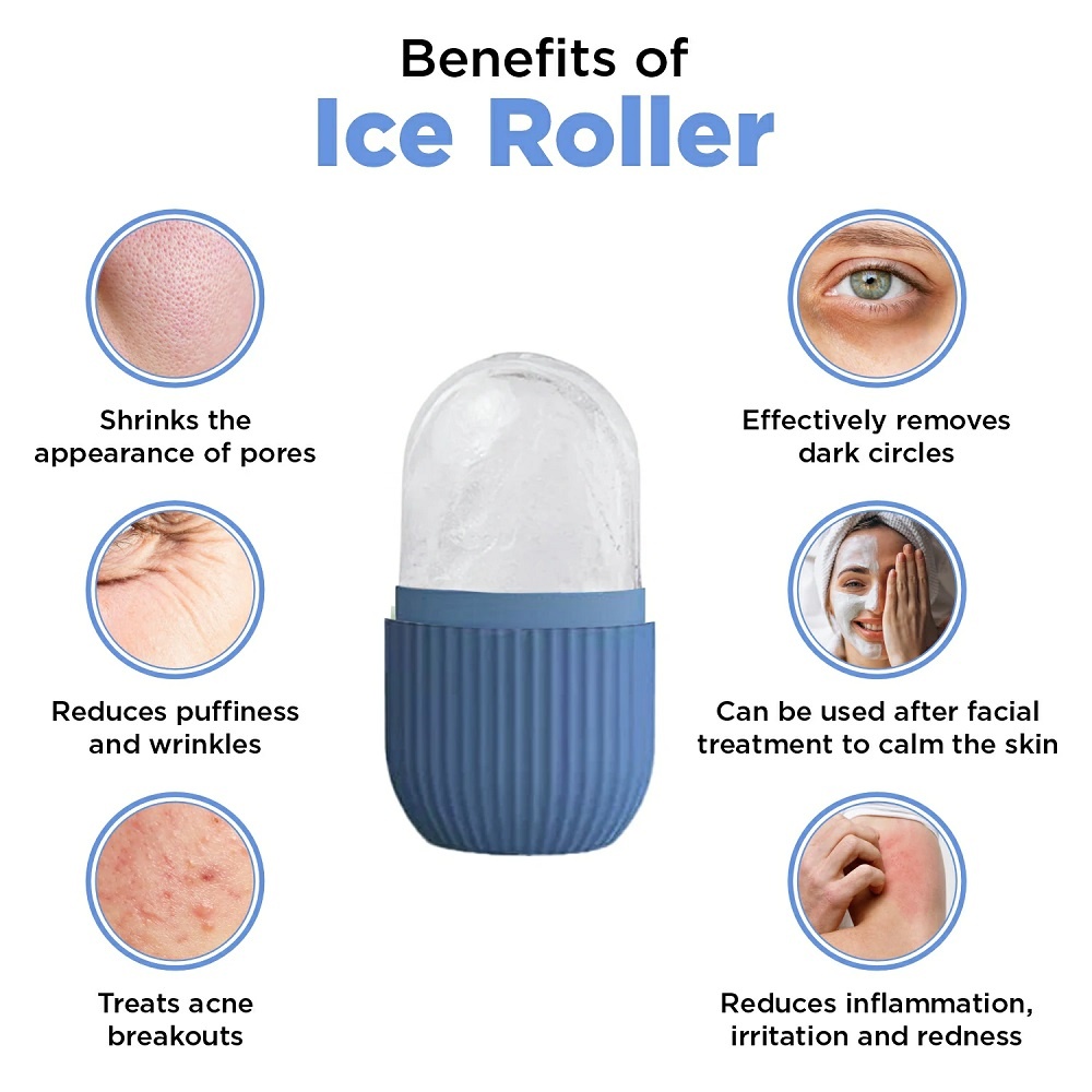 Ice Roller For Face, Beauty Facial Massage Ice Roller, Glow Cube Ice Roller for Face, Skin Care Tools for Eye Wrinkles, Acne Puffiness Relief 4