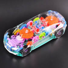 Transparent Car Toy for Kids, Storio 3D Baby Car Toy with 360 Degree Rotation, Gear Simulation Mechanical Car with Sound Music & Light Toys for Kids Boys & Girls 3