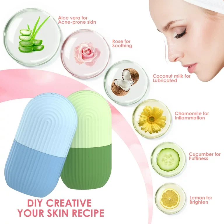 Ice Roller For Face, Beauty Facial Massage Ice Roller, Glow Cube Ice Roller for Face, Skin Care Tools for Eye Wrinkles, Acne Puffiness Relief 5