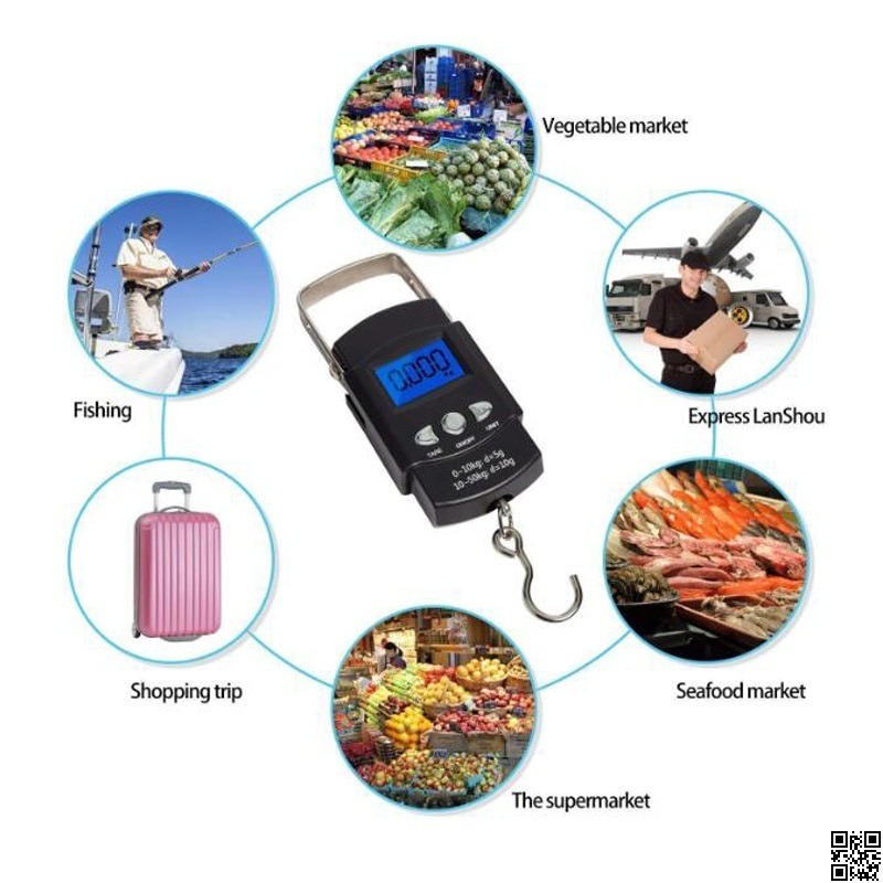 Hanging Weight Scale 50kg, Digital Portable Hanging Electronic Hook Scale 50 kg 2