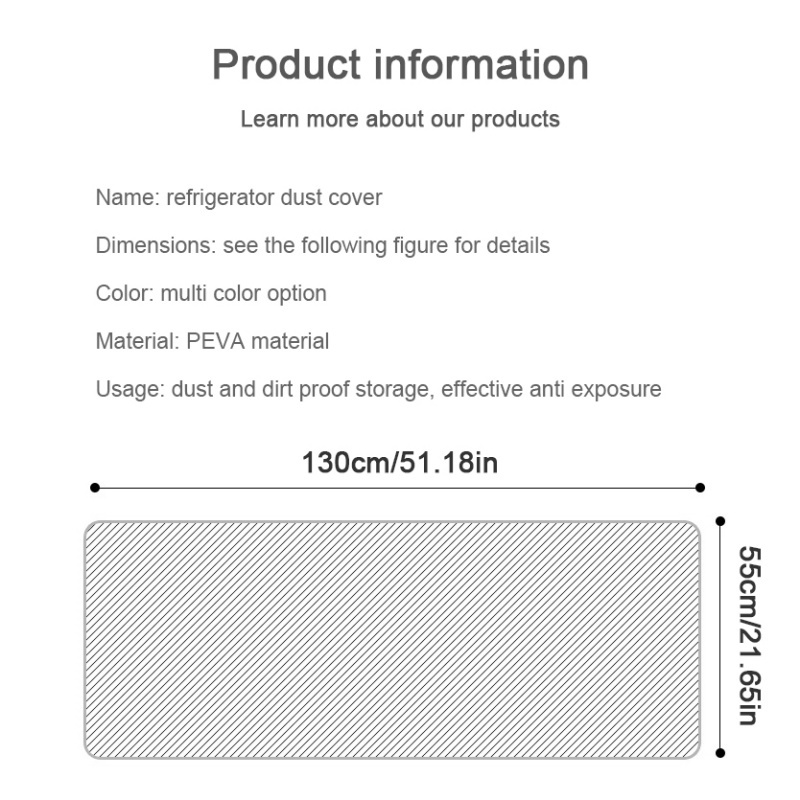 Freeze cover 130cm, Refrigerator Dust Proof Cover, Fridge Top Cloth 5