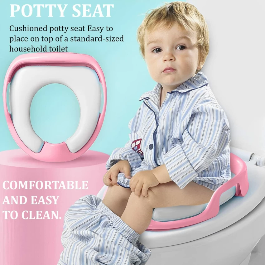 Baby Toilet Seat, Potty Training Commode Seat with Handle 6