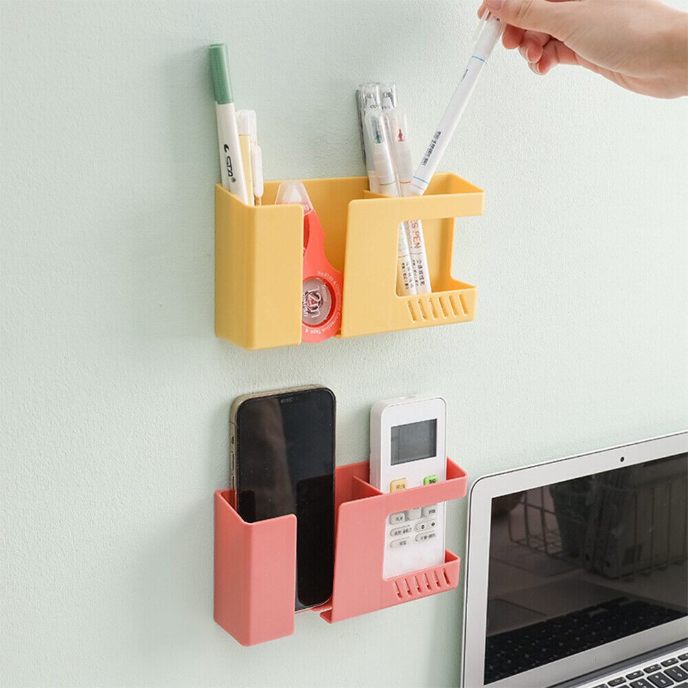 Wall Mount Mobile And Remote Holder, 2-in-1 Mobile Phone Charging Stand and Multipurpose Storage Holder Bracket