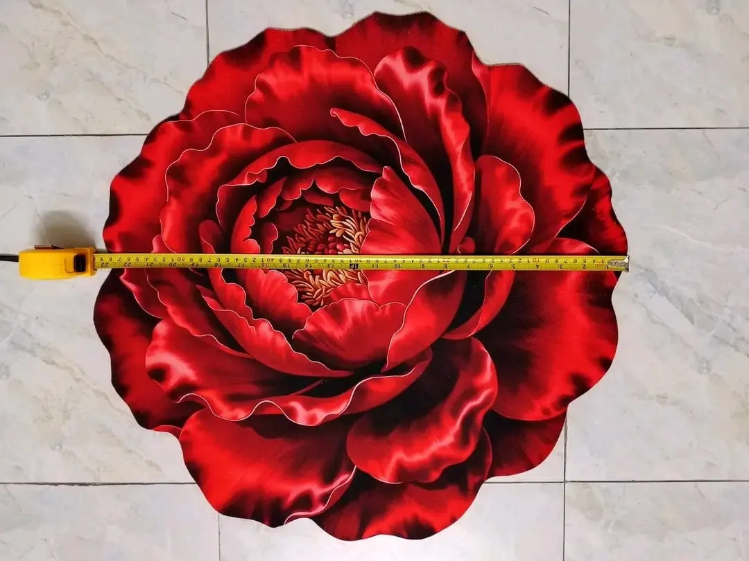 Luxury 3D Red Rose Floor Mat – Premium Anti-Slip Decorative Rug/ ৩ডি লাল গোলাপ ফ্লোর ম্যাট – প্রিমিয়াম অ্যান্টি-স্লিপ ডেকোরেটিভ ম্যাট 4