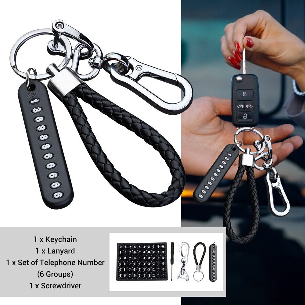 Anti-lost Phone Number Plate Pendant Keychain, Anti Lost Keyring With Phone Number Plate 2