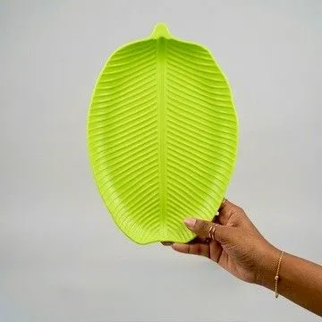 প্লাস্টিক কলা পাতা সার্ভিং প্লেট বড় সাইজ / Premium Plastic Banana Leaf Serving Plate Big Size 6