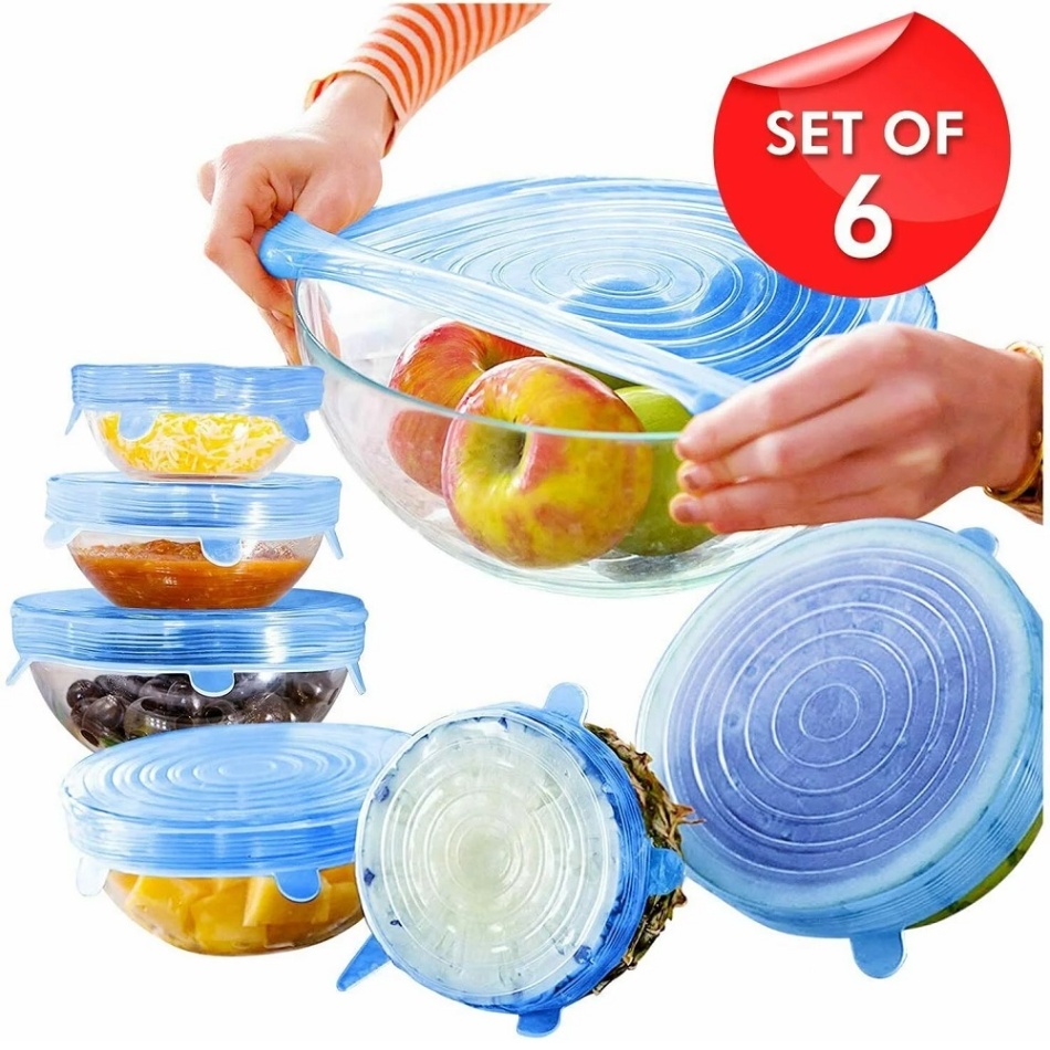 6pcs Silicon Food Cover Set 8