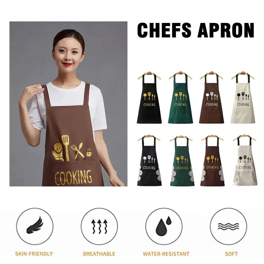 Kitchen Cooking Apron, Waterproof & Anti-Oil Polyester Kitchen Apron, Restaurant Apron for Chef Cooking 6