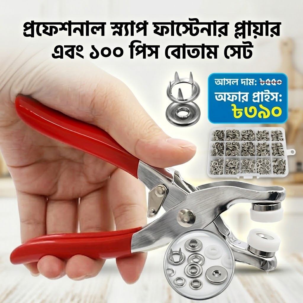 টিচ বাটন মেশিন, স্ন্যাপ বাটন কিট, টিপ বোতাম মেশিন Tich Burtoon Meshin