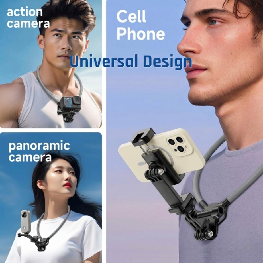 Neck Holder Mount Mount Stand For Mobile Phone & Action Camera 3