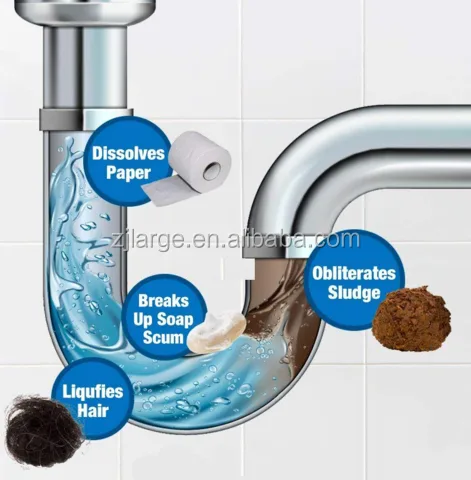 ড্রেন ব্লক রিমুভার পাউডার / Portable Powder Cleaning Tool Super Clog Remover 6